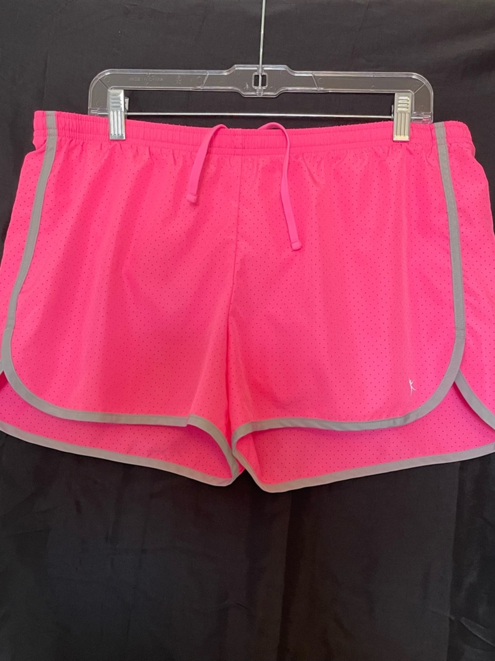 Danskin Now Hot Pink Athletic Mesh Shorts with Gray Trim